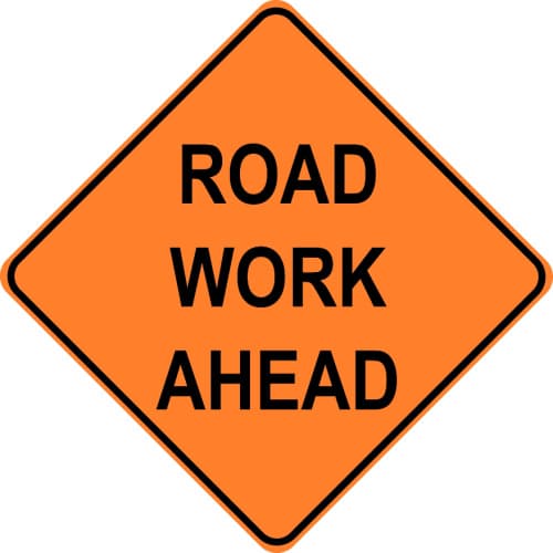 Road Work Ahead Sign